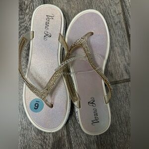 Verano Rio Womens Embellished Flop Flop Sandals New Size 6